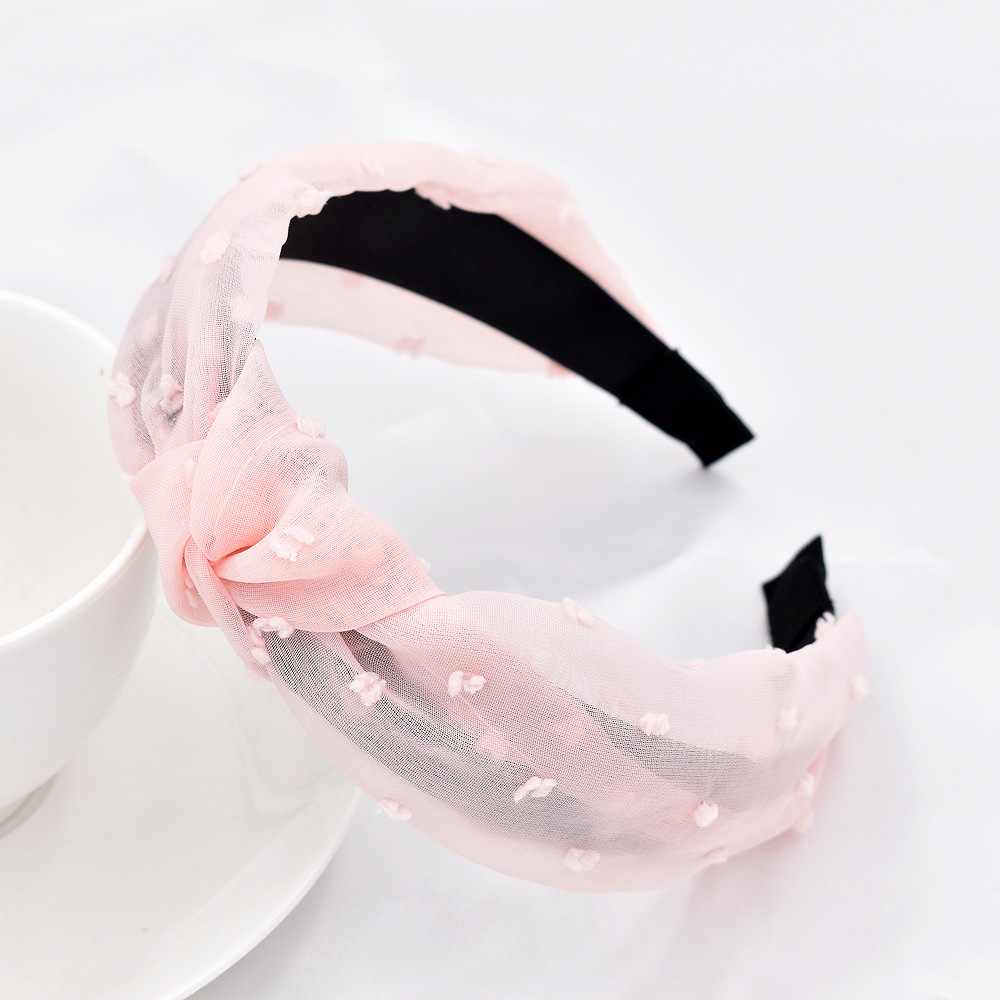 New Pearl Yarn Breathable Candy Color Headband display picture 10