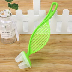 Hand-friendly kitchen rice cooker filter with handle, food-grade silicone head rice scoop and draining tool