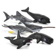 仿真6件套海洋生物模型玩具弓頭鯨座頭鯨殺人鯨迷你鯨魚廠家直銷