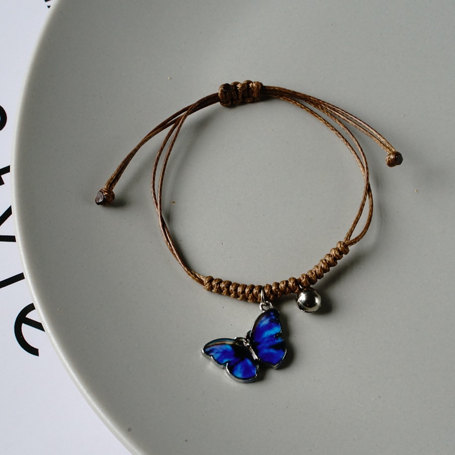 thumbnail image 1 of Moda popular mariposa azul pulsera mujer viento frío ins viento diseño pareja red pulsera roja 312B azul uno, 1 of 2