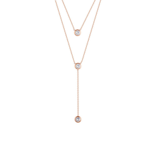 Titanium steel double layer necklace rose gold non-fading clavicle chain cold style necklace simple fairy niche temperament pendant