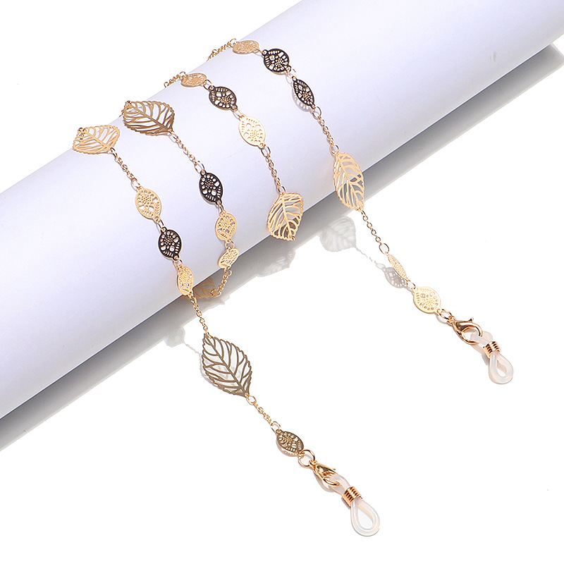 18g Weight Metal Material Gold, Silver Color Golden Hollow Leaves Hand Chain 1