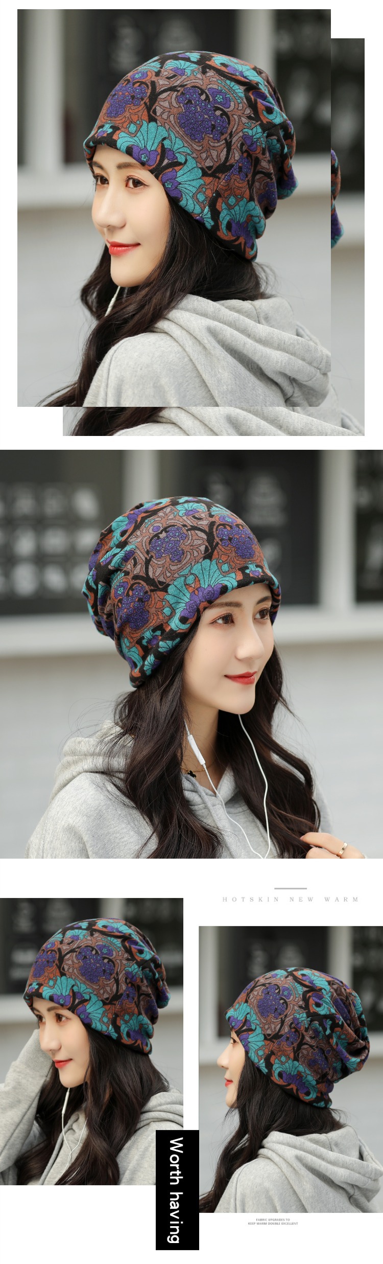 Women's Korean Style Flower Crimping Beanie Hat display picture 3