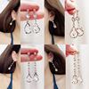 Fashionable earrings, silver needle, cat's eye, silver 925 sample