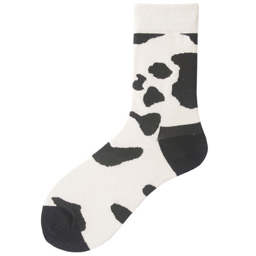 Autumn and winter new women's socks striped mid-calf milk couple versatile personality male cat cartoon fruit strawberry trendy socks