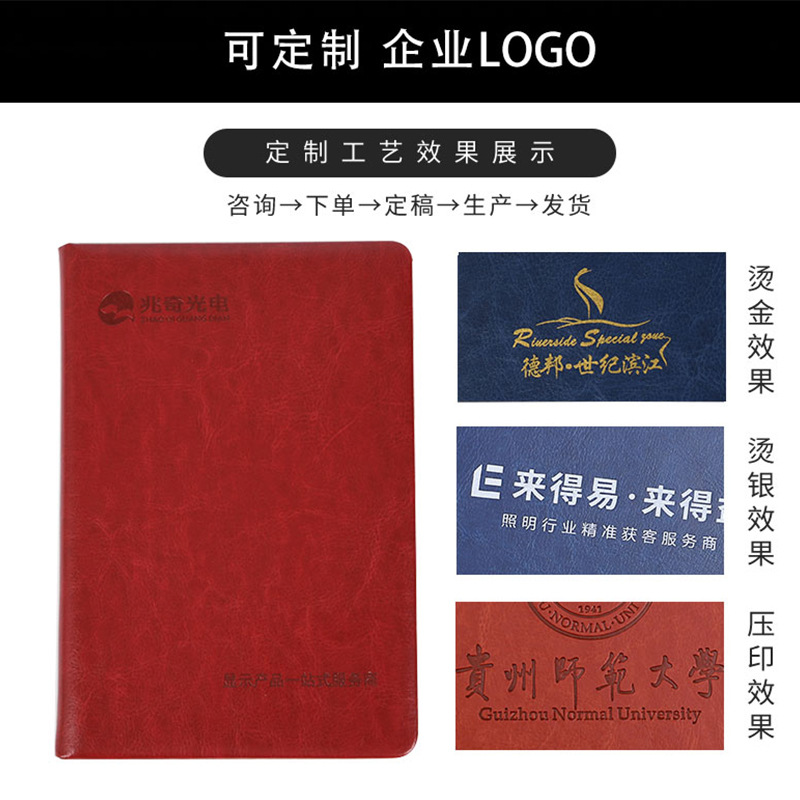 (2개) 맞춤형 PU 하드 카피 A5 비즈니스 노트북 사무용품 모조 가죽 일기 메모장 인쇄 가능한 기업 로고