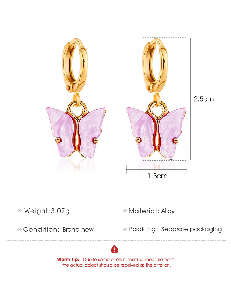 Korean New Butterfly Earrings Summer Temperament Super Fairy Butterfly Earrings Ear Buckle Wind Color Acrylic Earrings display picture 1