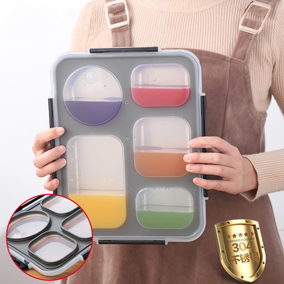 不锈钢午餐盒学生成人密封便当盒 厂家直销304不锈钢保温分格饭盒