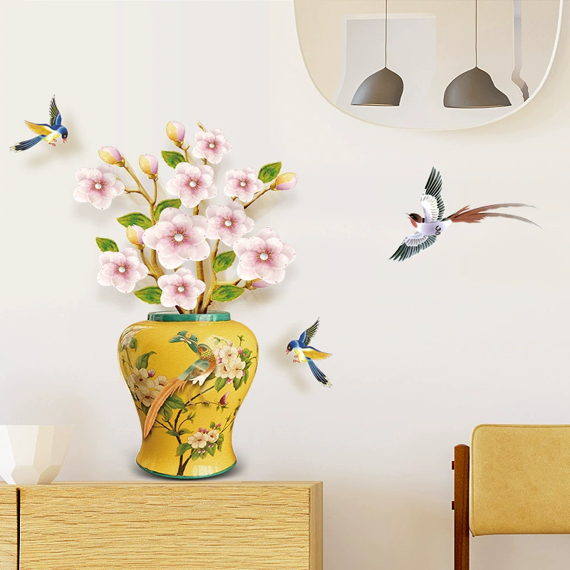 Новый ретро-моделирование Новый китайский телевизор ресторан модель комнаты диван фон украшения стены наклейка живопись SK6132