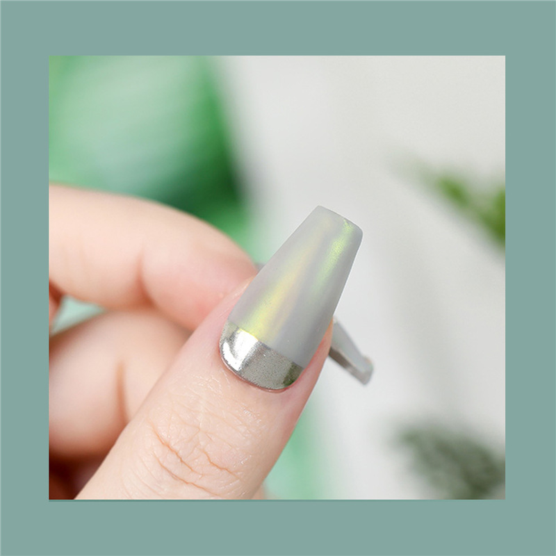 2020 hielo sólido transparente desnudo Rosa Aurora polvo Internet celebridad uñas belleza color mágico sirena espejo harina espejo mágico polvo de hadas