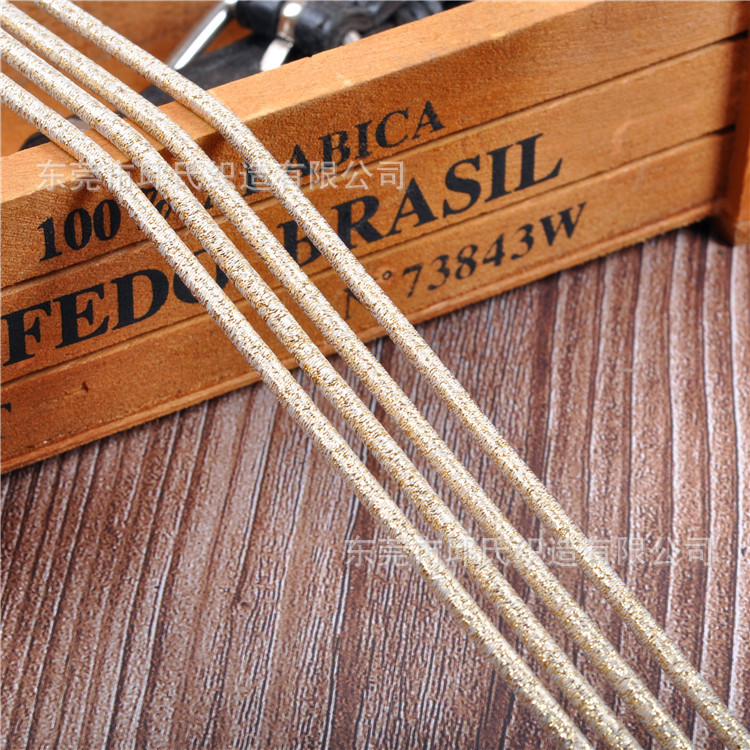厂家现货彩色弹力绳3.0mm金银闪粉系乳胶松紧圆绳扭筋橡筋皮筋绳