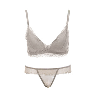 新品蕾丝美背性感内衣女无钢圈薄款小胸聚拢调整型收副乳文胸套装
