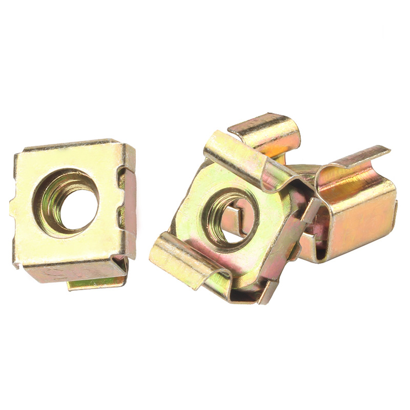 镀彩锌卡式螺母浮动螺母碳钢笼式螺丝母机柜螺母铁皮螺帽M3-M12