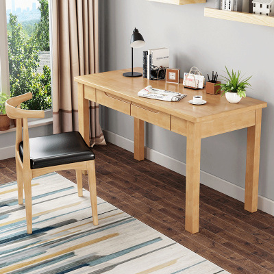 实木书桌家用中式写字台现代简约电脑桌学生学习桌卧室小户型桌椅