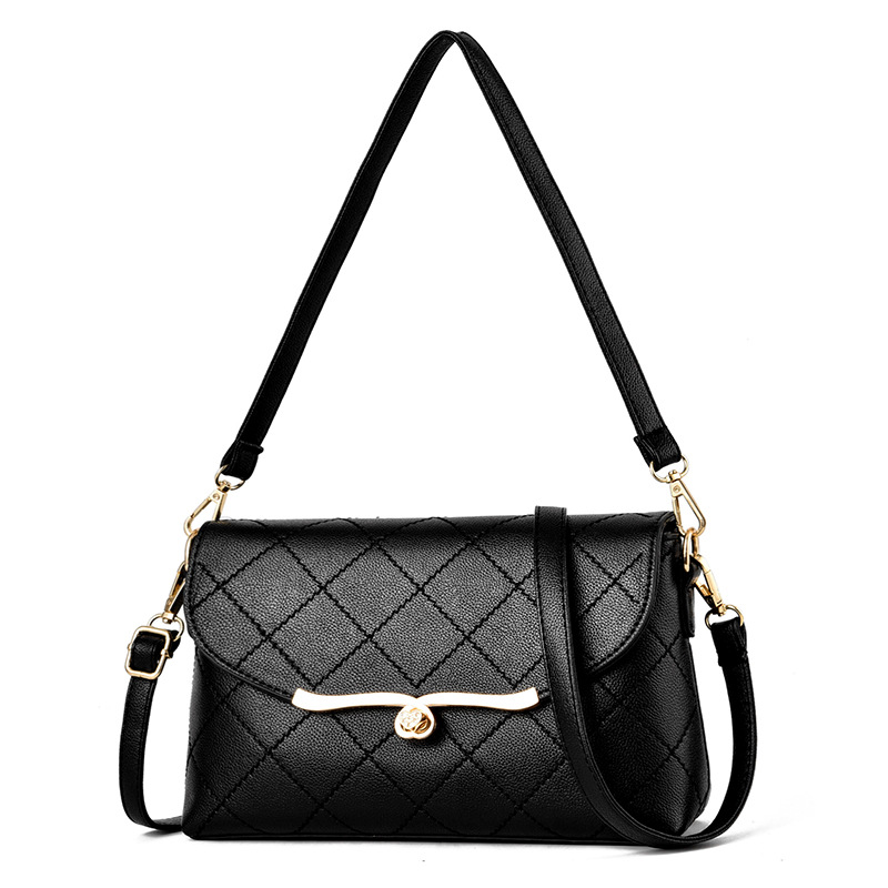 2023 New Women's Bag Women's Small Bag Soft Leather Crossbody Gift Mom Fashion 2022 New Middle Age Summer Lingge Small Bag Tide_voghion.com