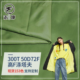 300T高F50/72半光涤塔夫塔夫绸涤丝纺羽绒服风衣棉服面料加工制定