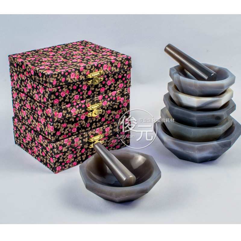 实验室玛瑙研钵 耐磨乳钵研磨棒内径50 60 70 80 90 100 120mm