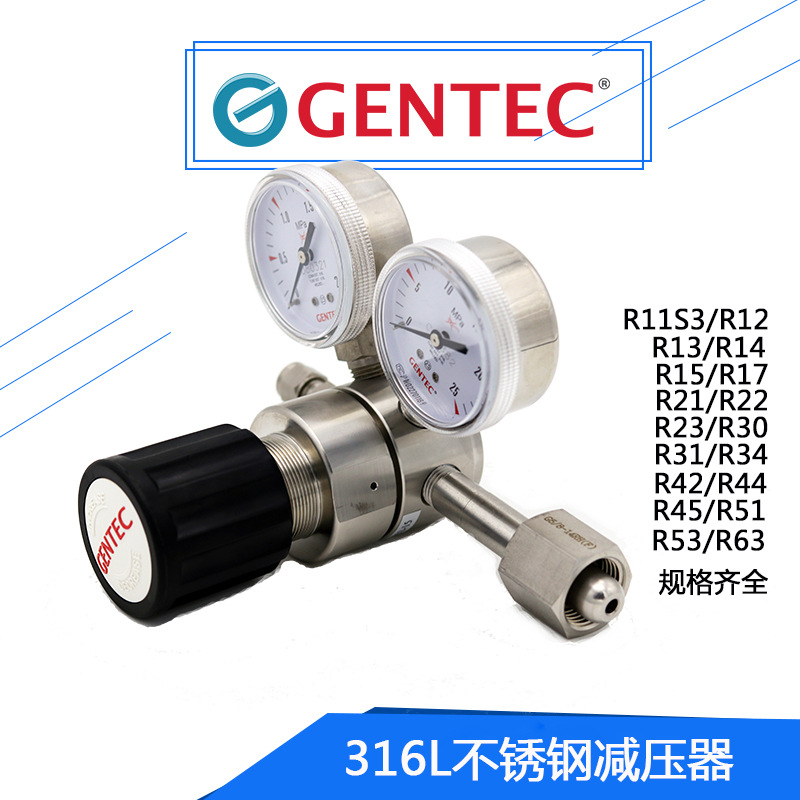 美国捷锐R15SL不锈钢减压器钢瓶减压器GENTEC减压表稳压器压力表