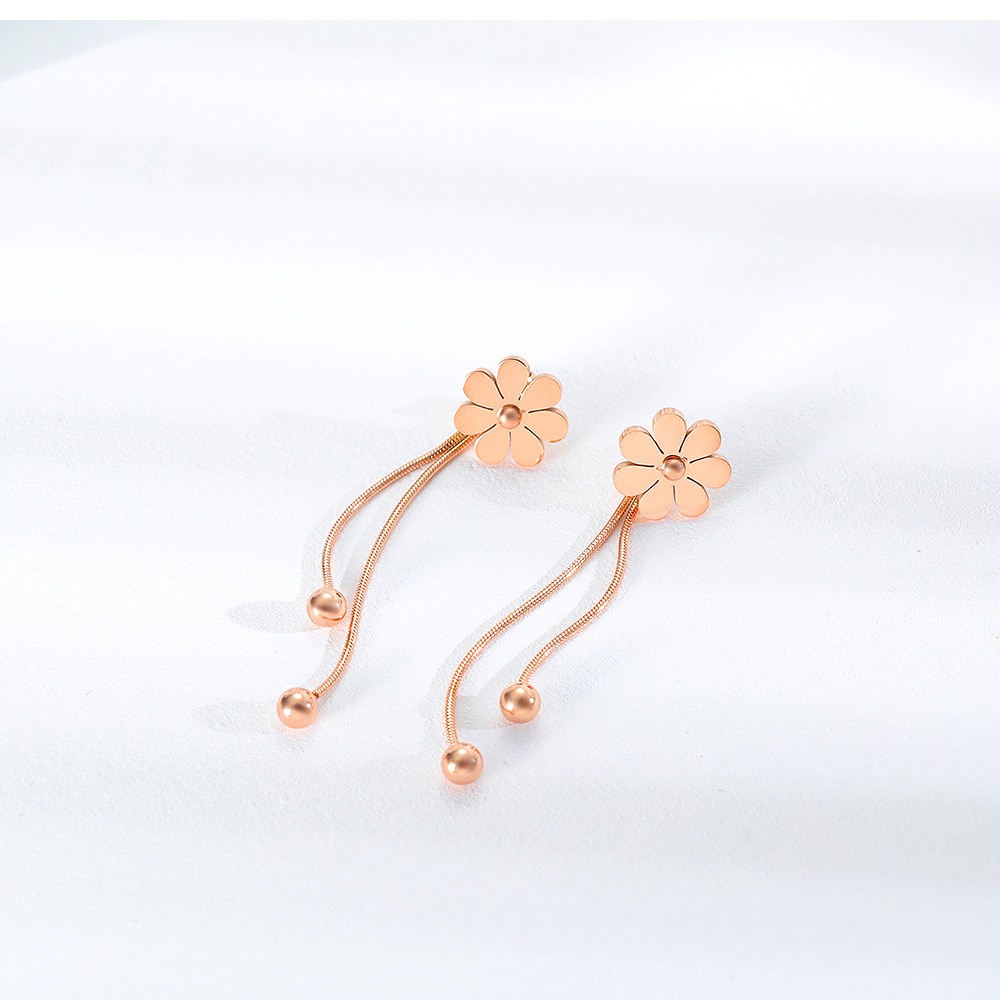 New Fashion Flower Tassel Wild Long Earrings Wholesale display picture 6