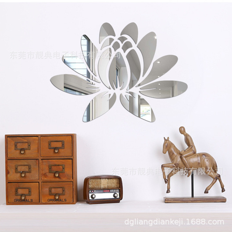 Lotus wall stickers creative lotus acryl...