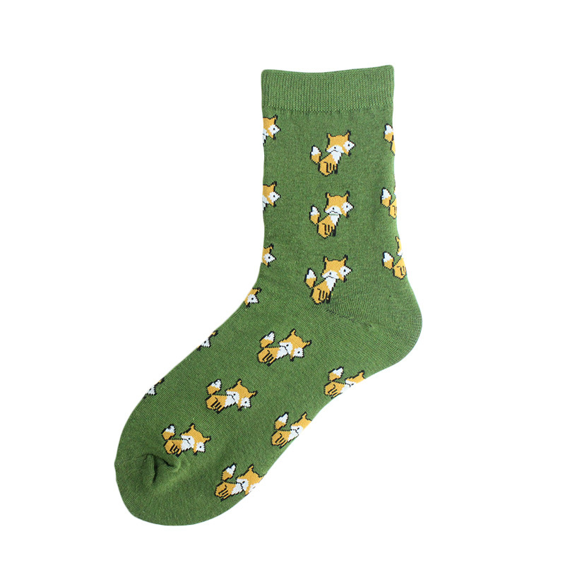 Frau Japanischer Stil Karikatur Baumwolle Jacquard Crew Socken Ein Paar display picture 7