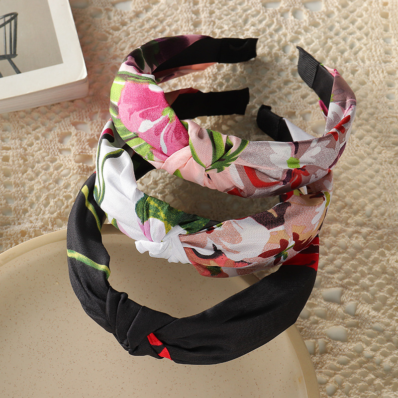 Korean  Wide-brim Hairpin Hair Band Ladies Simple  Knotted  Headband Set display picture 4