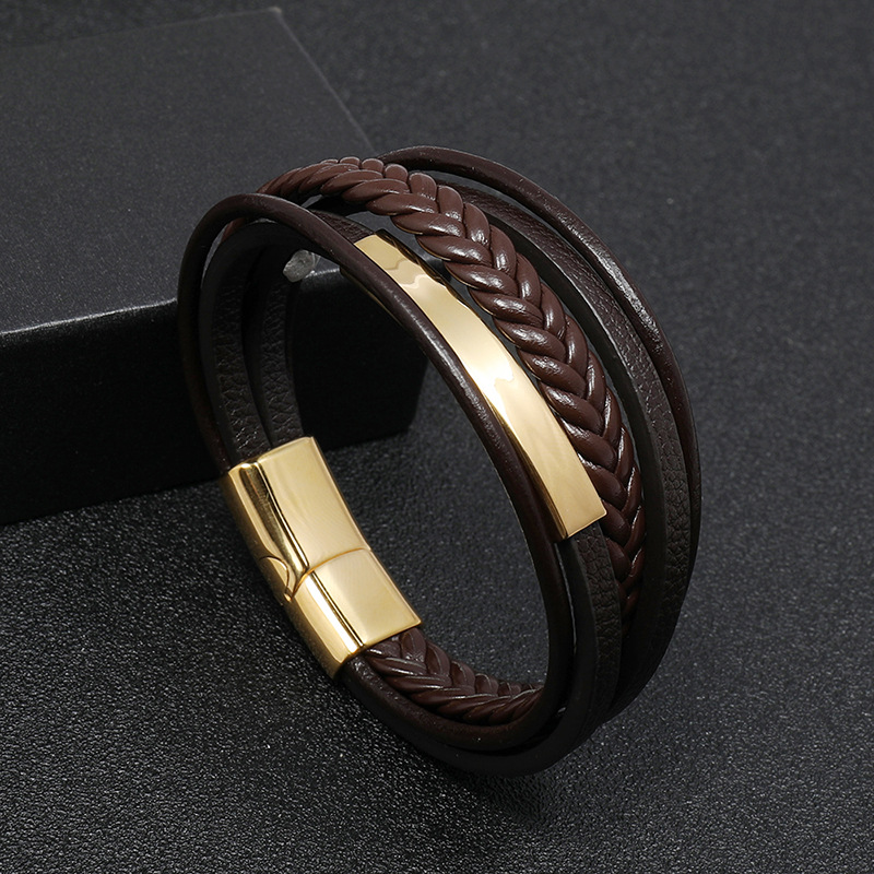 simple  creative menu0027s leather bracelet