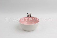 <工厂定制>陶瓷汤碗，3D手绘动物造型泡面碗米饭碗 趴趴熊猫碗