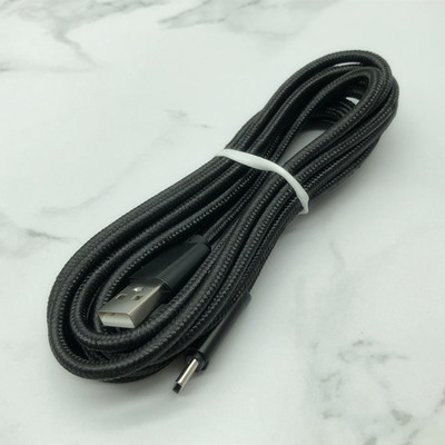 厂家直销2米纯色编织数据线适用于华为苹果TYPE 重金属尼龙充电线