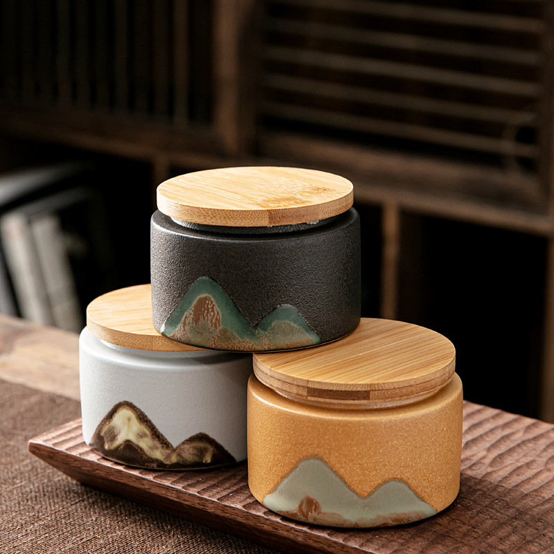 Pu'er tarro de almacenamiento de té portátil caja de té grande pequeño almacén de té tarro de almacenamiento de té