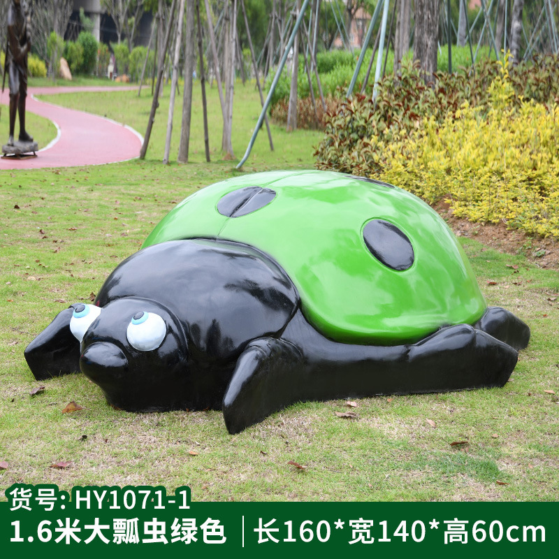 Al Aire Libre flor jardín paisaje simulación mariquita de siete estrellas escultura luminosa Villa patio césped decoración escarabajo adornos