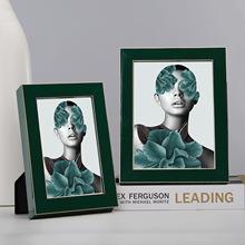 實木相框簡約  現代輕奢風格6寸7寸10寸 photo frame 金綠色相框