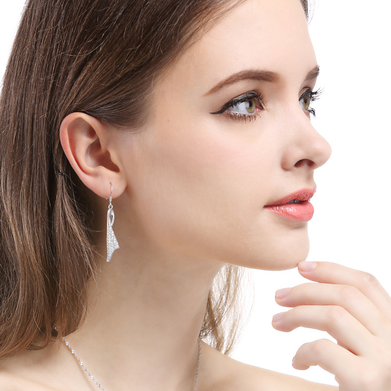 Elegante zircon pendientes largos para mujeres 925 plata esterlina nicho diseño elegante de alto grado gancho para la oreja 2023 nuevos pendientes