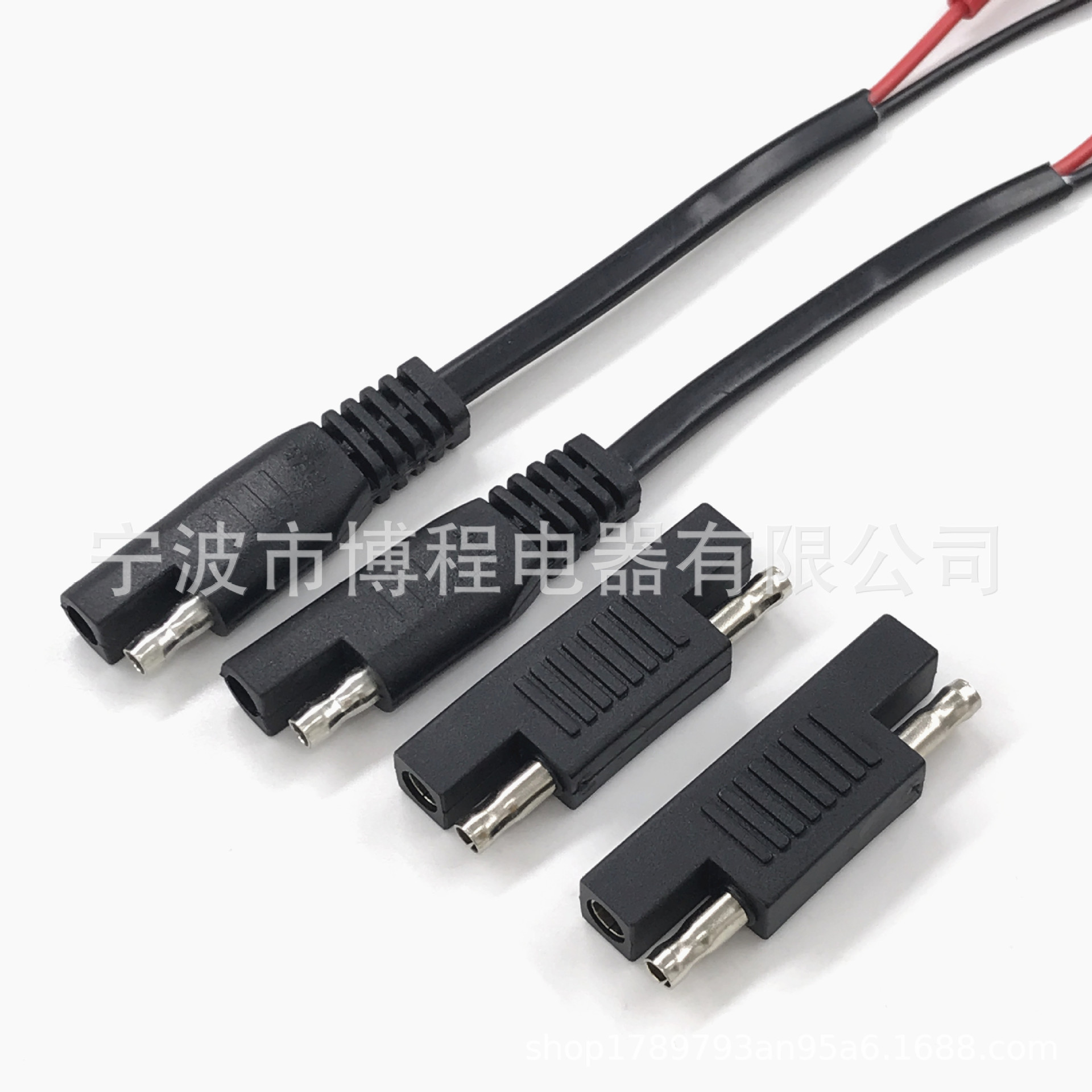 汽车电源线插头SAE转接头取电器连接线子弹插头SAE转接连接公对母