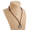 Retro beach accessory, men's leather long necklace, European style, simple and elegant design