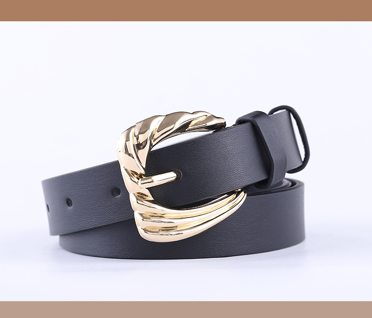 Combination With Black Gold Buckle Belt Ladies Fashion Pattern Pin Buckle Decorative Belt Women Wholesale Nihaojewelry display picture 2