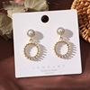 Advanced fashionable universal earrings from pearl, flowered, high-quality style, internet celebrity