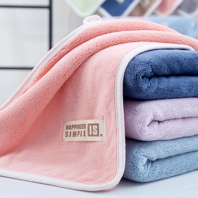 ✅Coral fleece men and women thick adult face towel soft absorbent household non-cotton towel logo wholesale