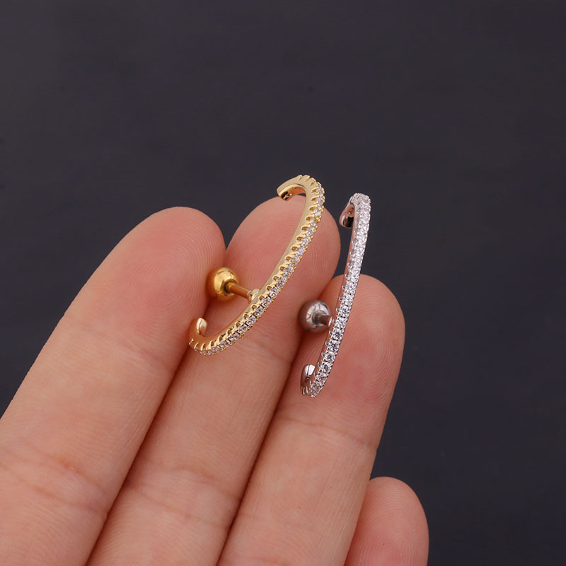 Fashion Simple Inlaid Zircon Long Rod Earrings display picture 1