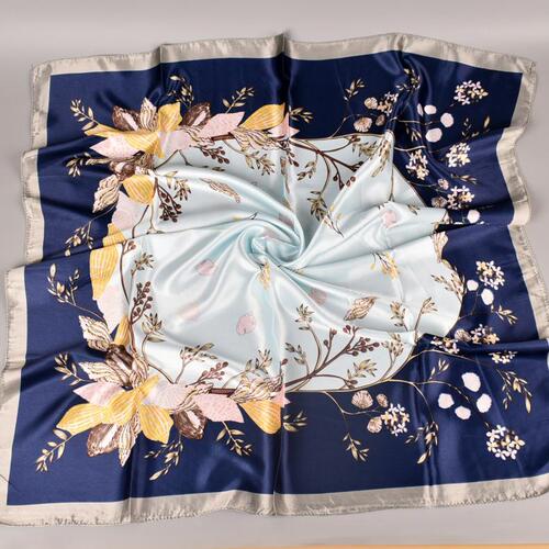  hot selling versatile autumn and winter new style 90*90 floral generous scarf wholesale printed satin scarf scarf