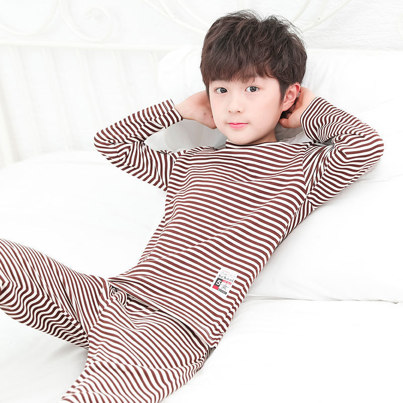 소년 소녀를위한 원피스 홈 의류 기모 두꺼운 어린이 잠옷 겨울 어린 소년 세트 2020 새로운 유행