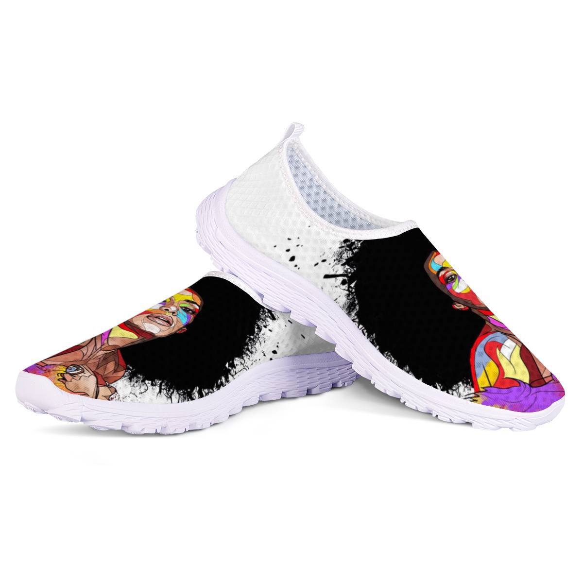 Versatile Foreign Trade Style Cute African Girl Trendy Unisex Couple Shoes with Custom Print Running Shoes Breathable Shoes