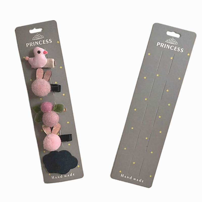 发饰卡纸 儿童发饰品纸卡韩版长款发夹卡片定制 发卡饰品包装卡纸