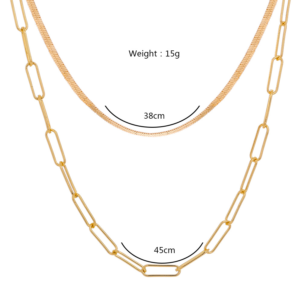 Fashion Gold Wire Lattice Multi-layer Necklace display picture 1