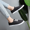 Getyoursave2020 Spring and autumn payment Flat heel Casual shoes Frenum Flat heel black Solid canvas Casual shoes