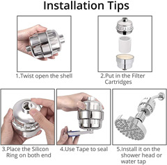 15-level household filtration bath water purifier, skin beauty and chlorine removal filter, bath water softener, shower shower set