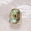 Adjustable organic agate ring with stone, wholesale, simple and elegant design, flowered
