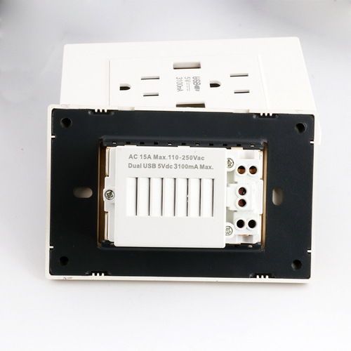 3A new fast charge US standard dual USB panel black American standard US standard US Taiwan Japan power outlet supply