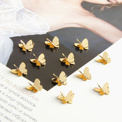 砂金小蝴蝶 銅鍍18K真金色吊墜diy耳環手鍊項鍊配件材料