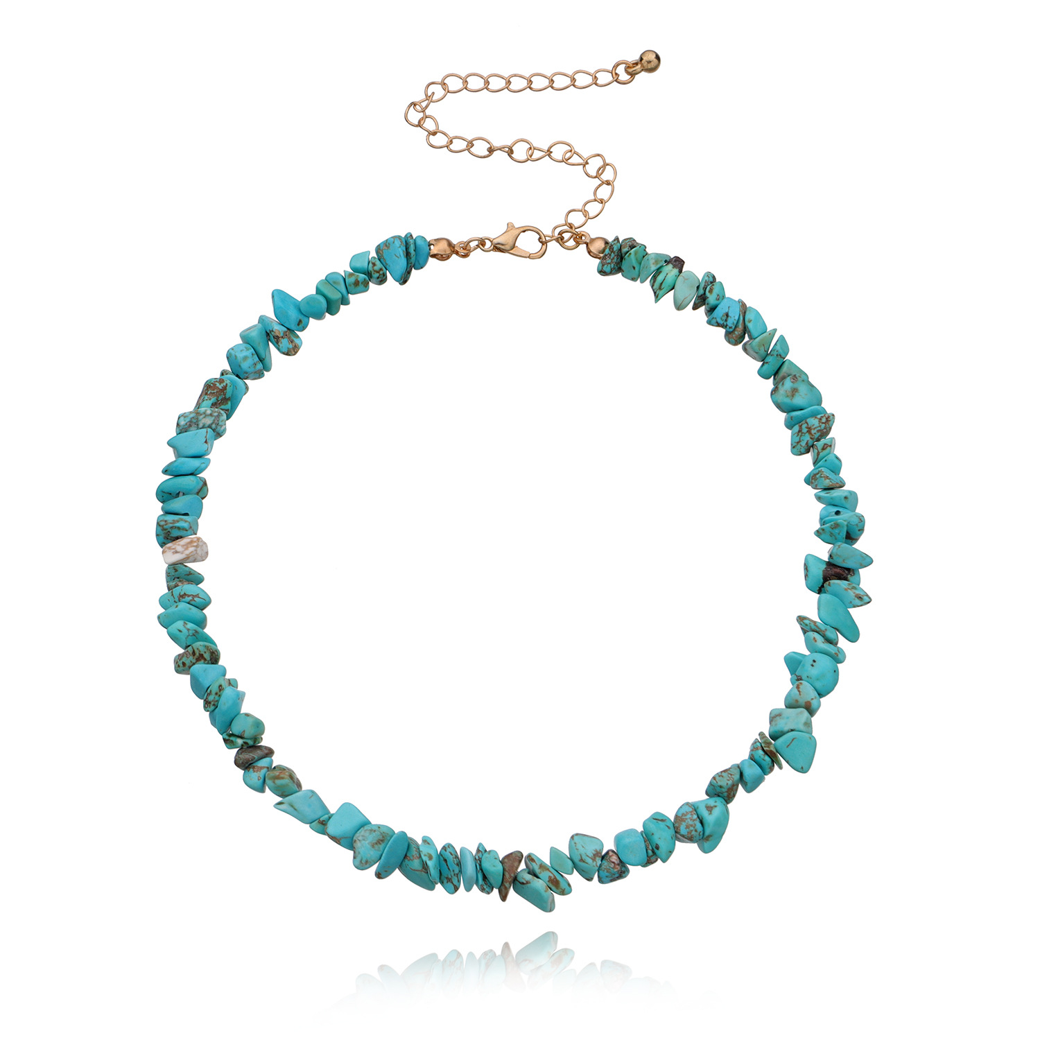 Retro Geometric Turquoise Necklace display picture 6